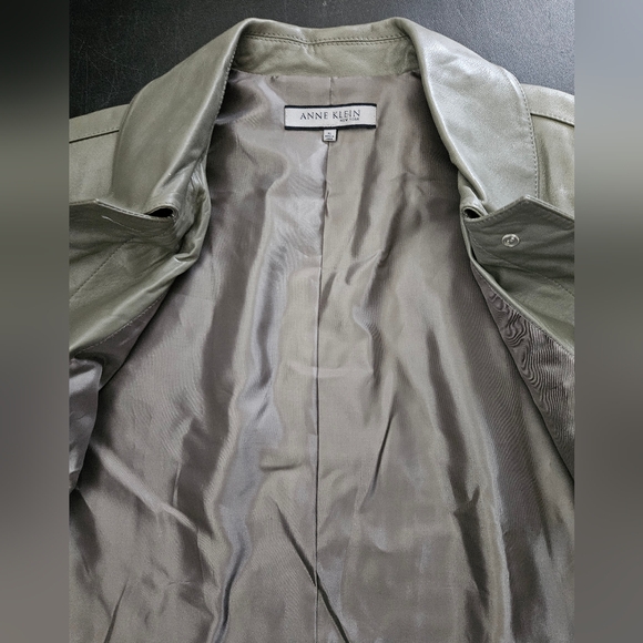 NWOT - Leather Anne Klein Green Soft & Supple Jacket - Size XL - Picture 3 of 12
